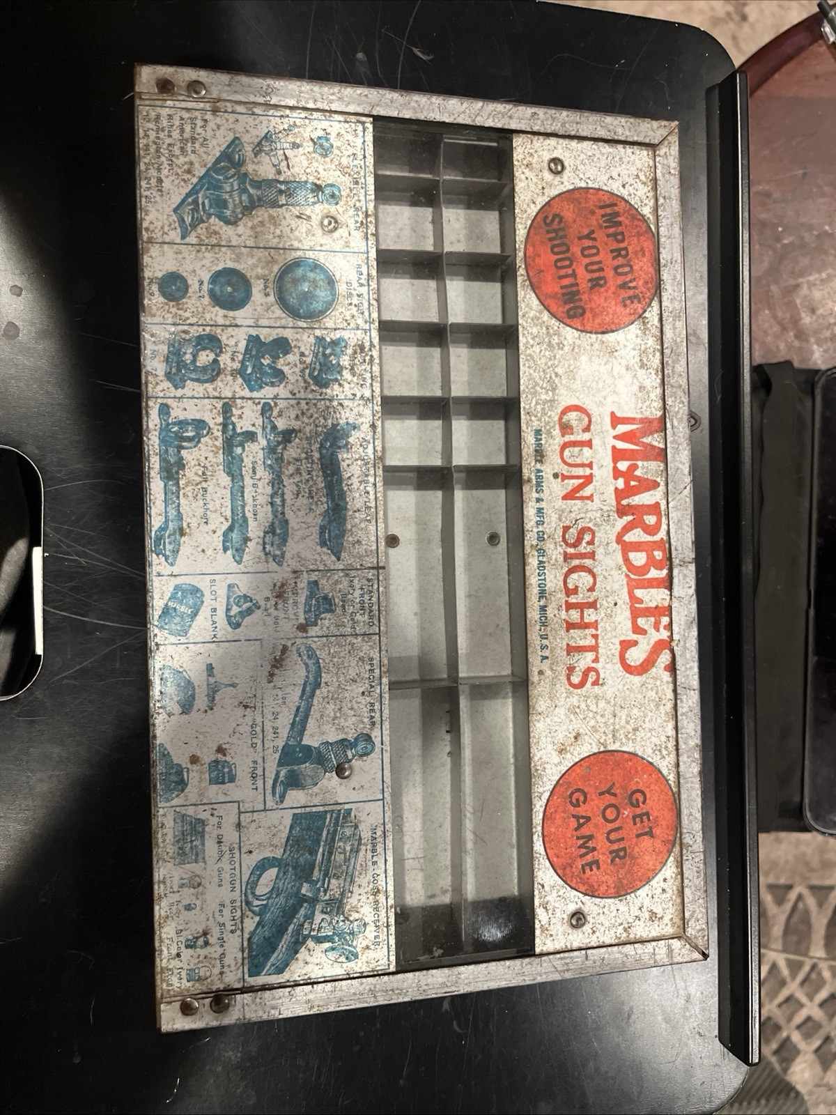 Vintage Marbles Antique Gun Store Sight Display Case Rare. Vintage Marbles Antique Gun Store Sight Display Case Rare.