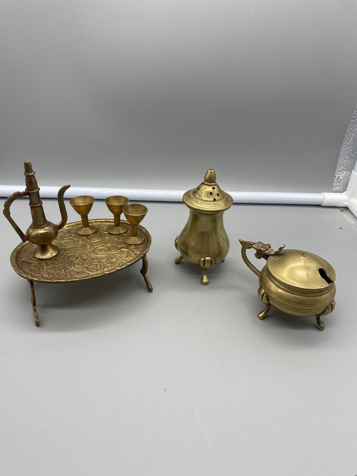 Brass Solid Mini Tea Set Teapot Table Kitchenware
