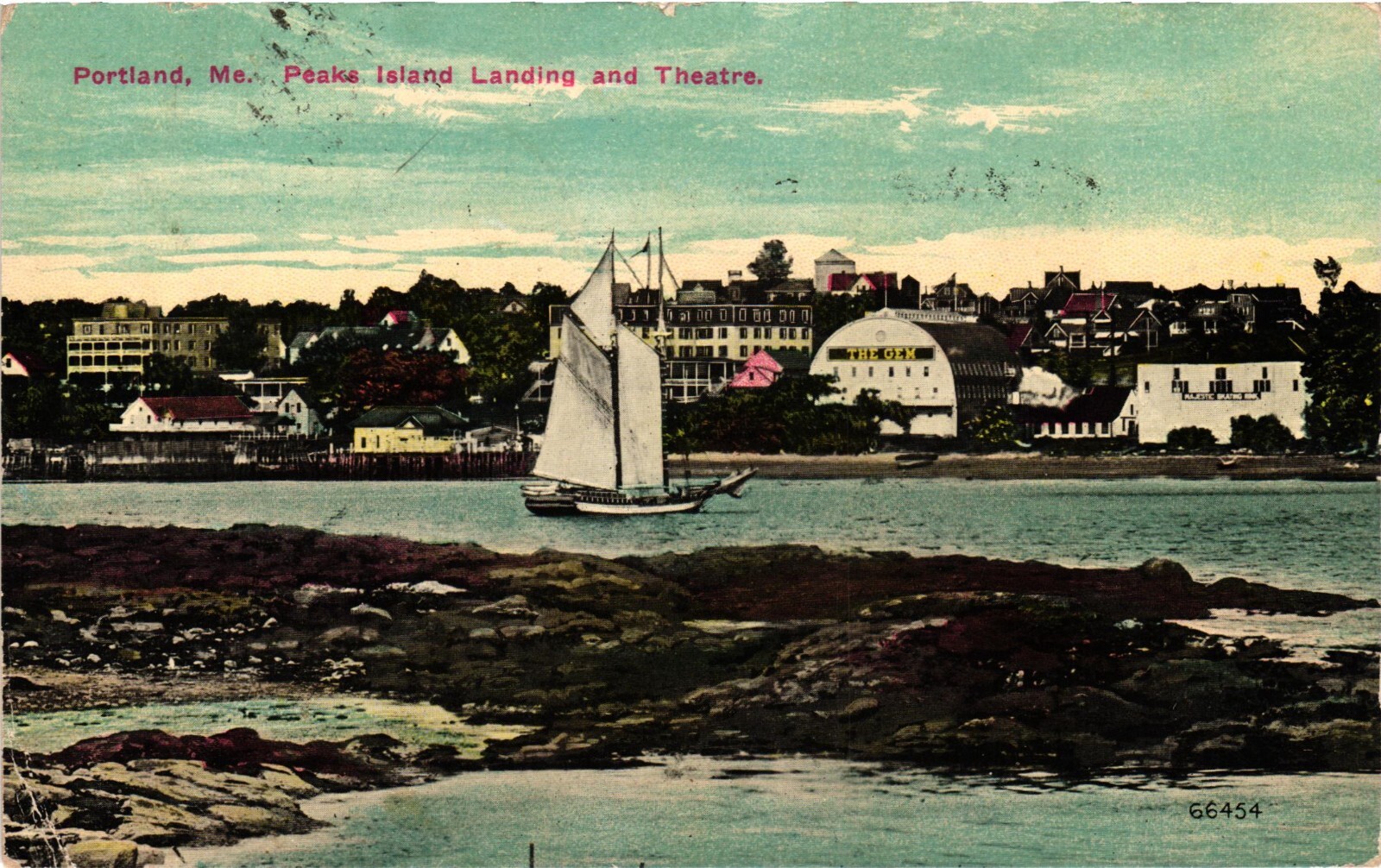 1911 Peake Island Landing And Theatre Portland Maine ME Vintage Postcard 1911 Peake Island Landing And Theatre Portland Maine ME Vintage Postcard