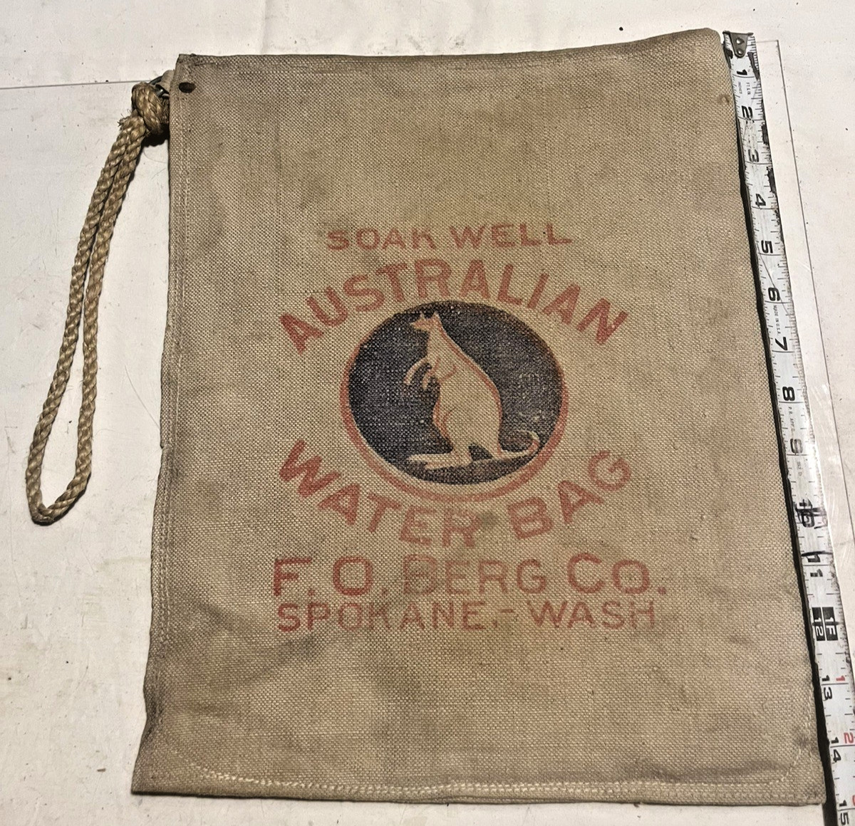 Antq. RARE 1920s North Pacific Railroad Co. Spokane WA. Camping Canvas Water Bag Antq. RARE 1920s North Pacific Railroad Co. Spokane WA. Camping Canvas Water Bag