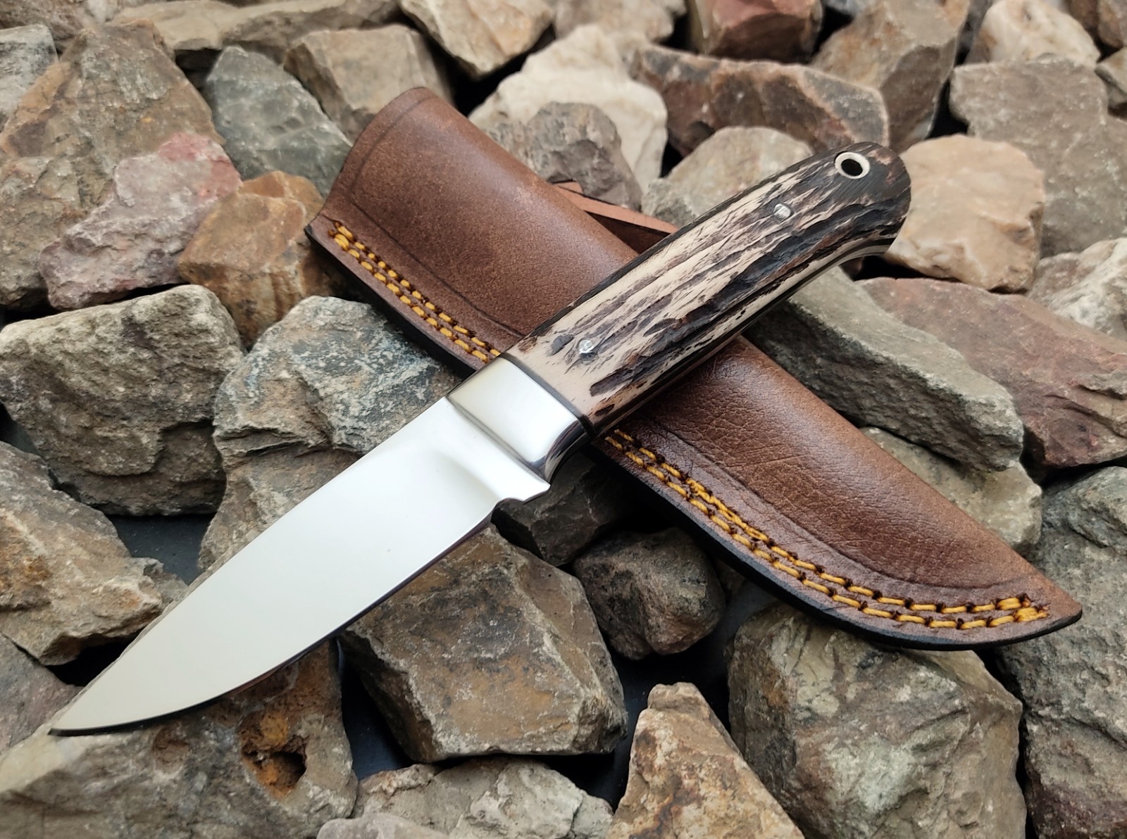 Custom Handmade Stainless Steel Hunting Camping Survival EDC Knife W/Bone Handle Custom Handmade Stainless Steel Hunting Camping Survival EDC Knife W/Bone Handle