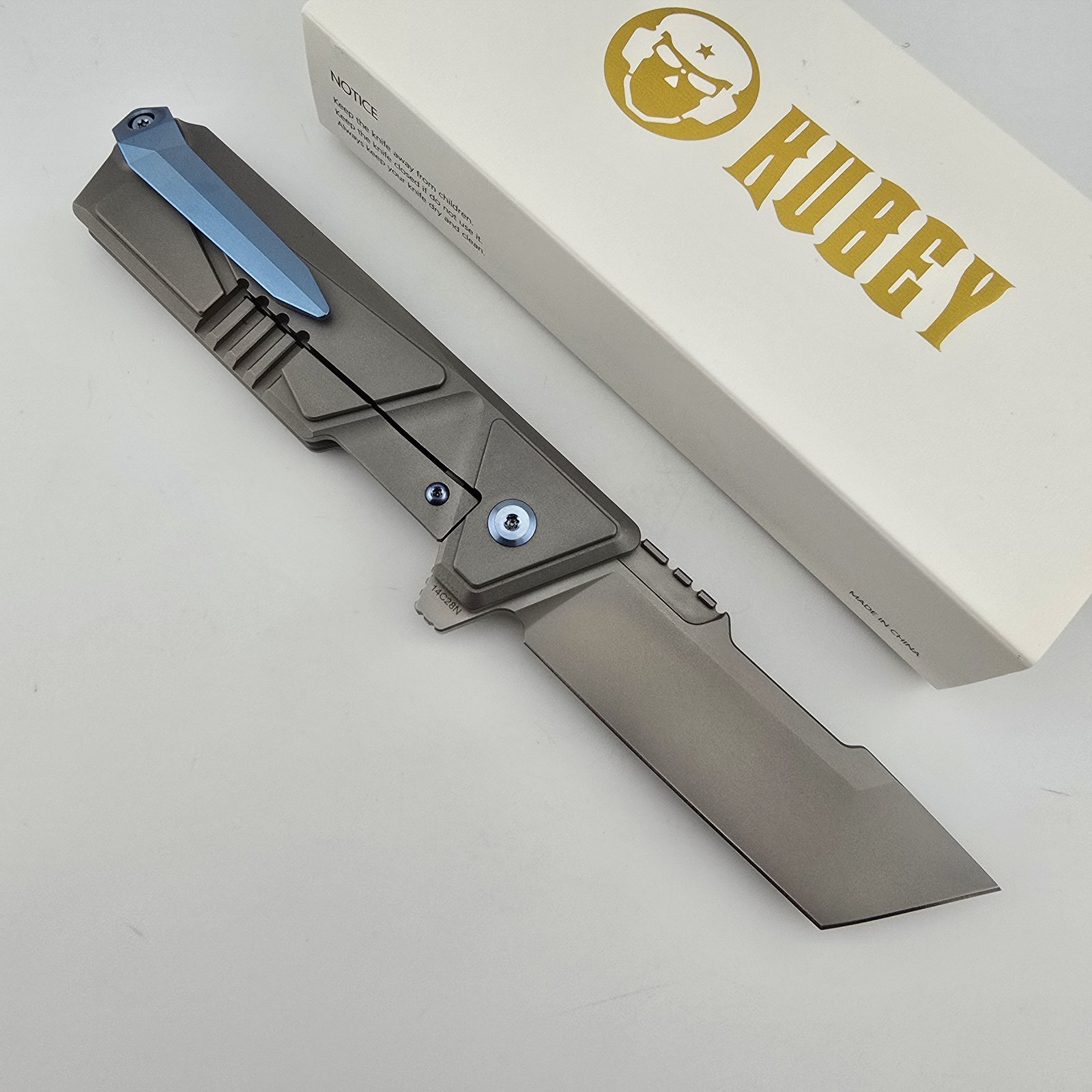 Kubey Avenger Folding Knife 14C28N Gray Titanium Flipper Frame Lock EDC KB209A Kubey Avenger Folding Knife 14C28N Gray Titanium Flipper Frame Lock EDC KB209A