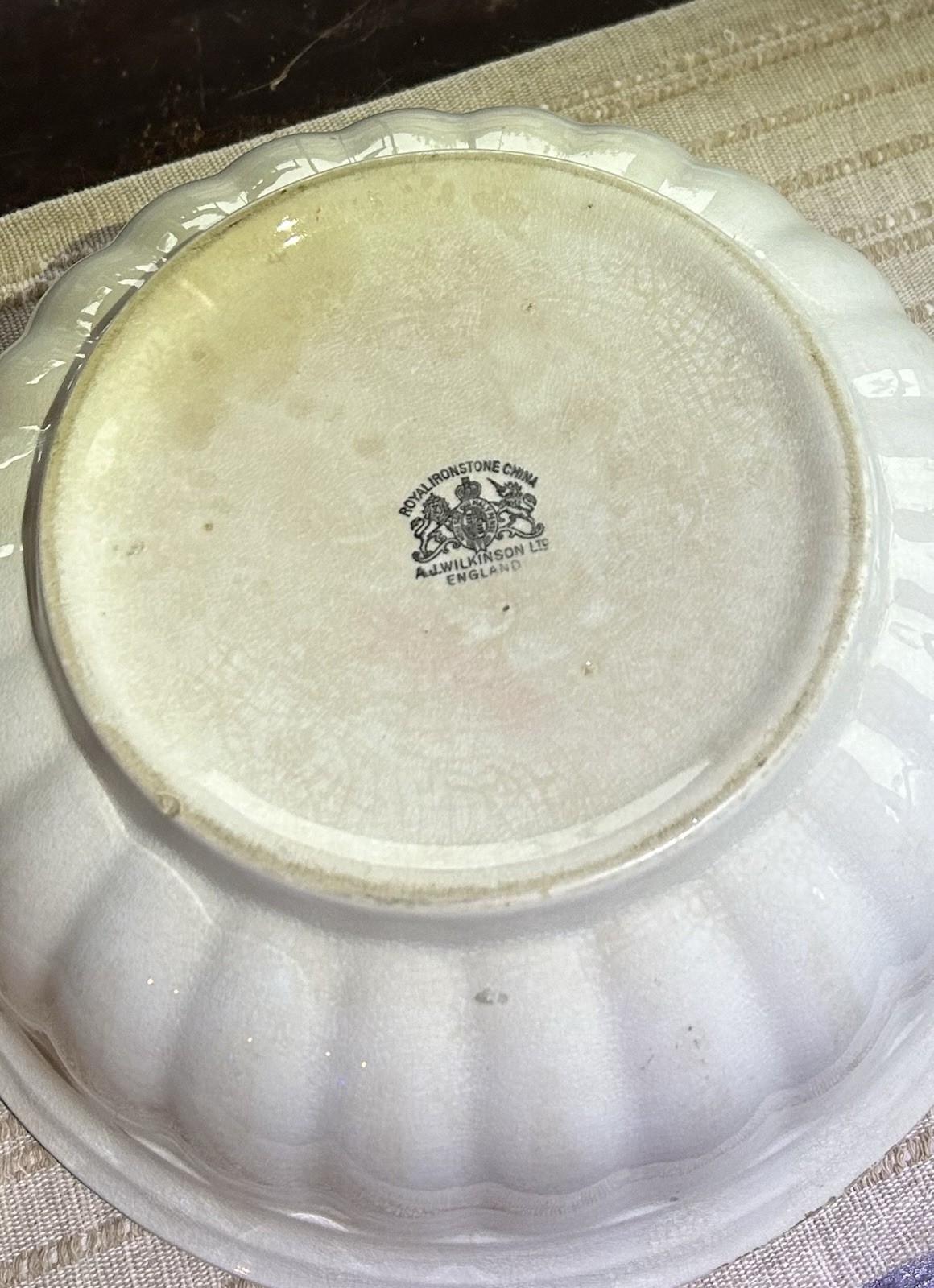 Antique Ironstone Fluted Lady Finger 11.5 Inch Bowl Circa 1800s Antique Ironstone Fluted Lady Finger 11.5 Inch Bowl Circa 1800s