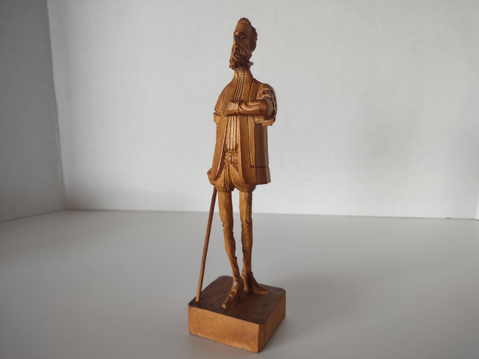 Vintage Hand Carved Wood Don Quixote by Ouro Artesania Made in Spain 7\