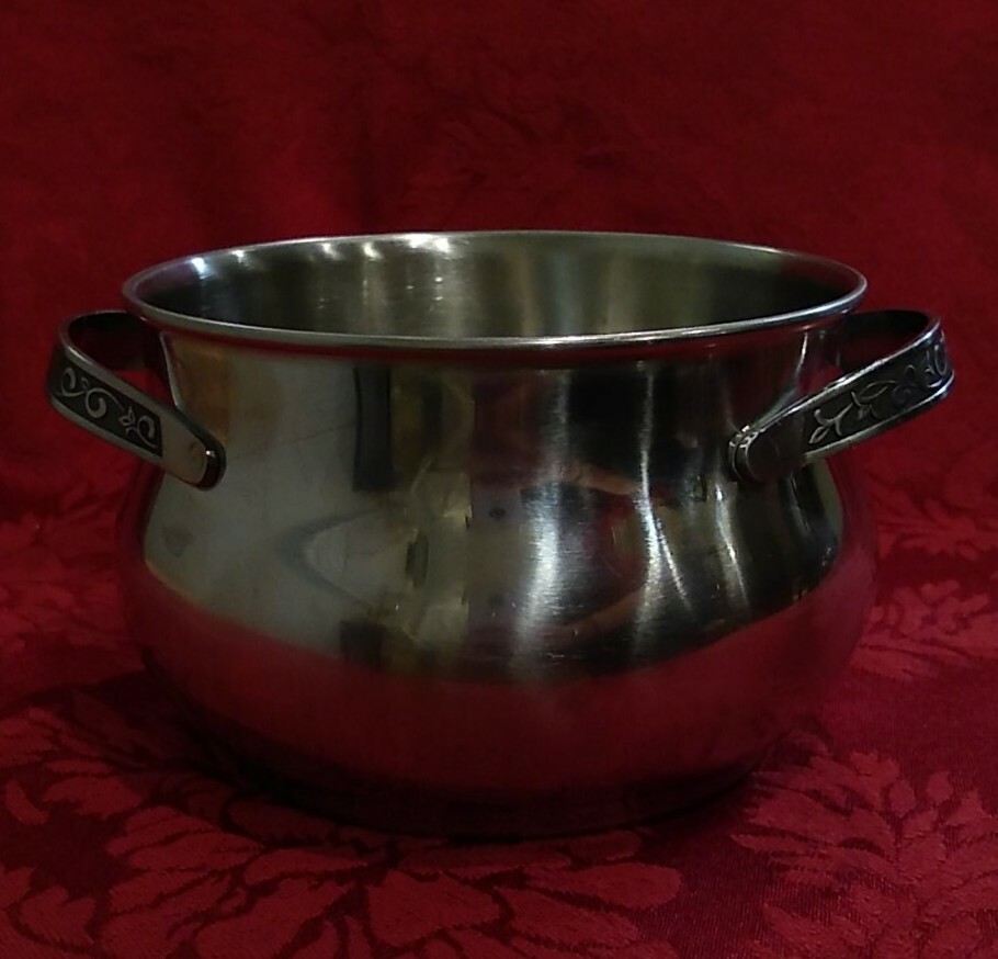 Vintage Stainless Steel Server Pot By Monterey Holloware Scroll Handles Japan