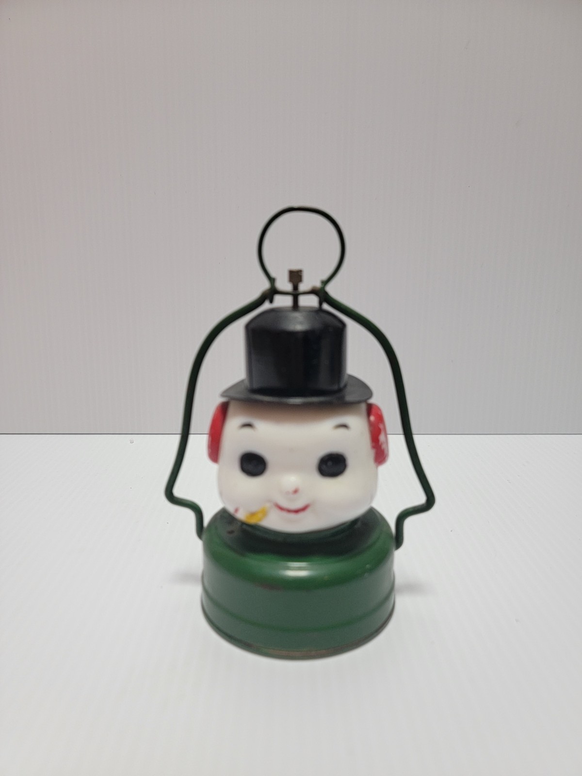Vintage 1950's Amico Metal & Milk Glass Snowman Christmas Lantern *rare* Vintage 1950's Amico Metal & Milk Glass Snowman Christmas Lantern *rare*