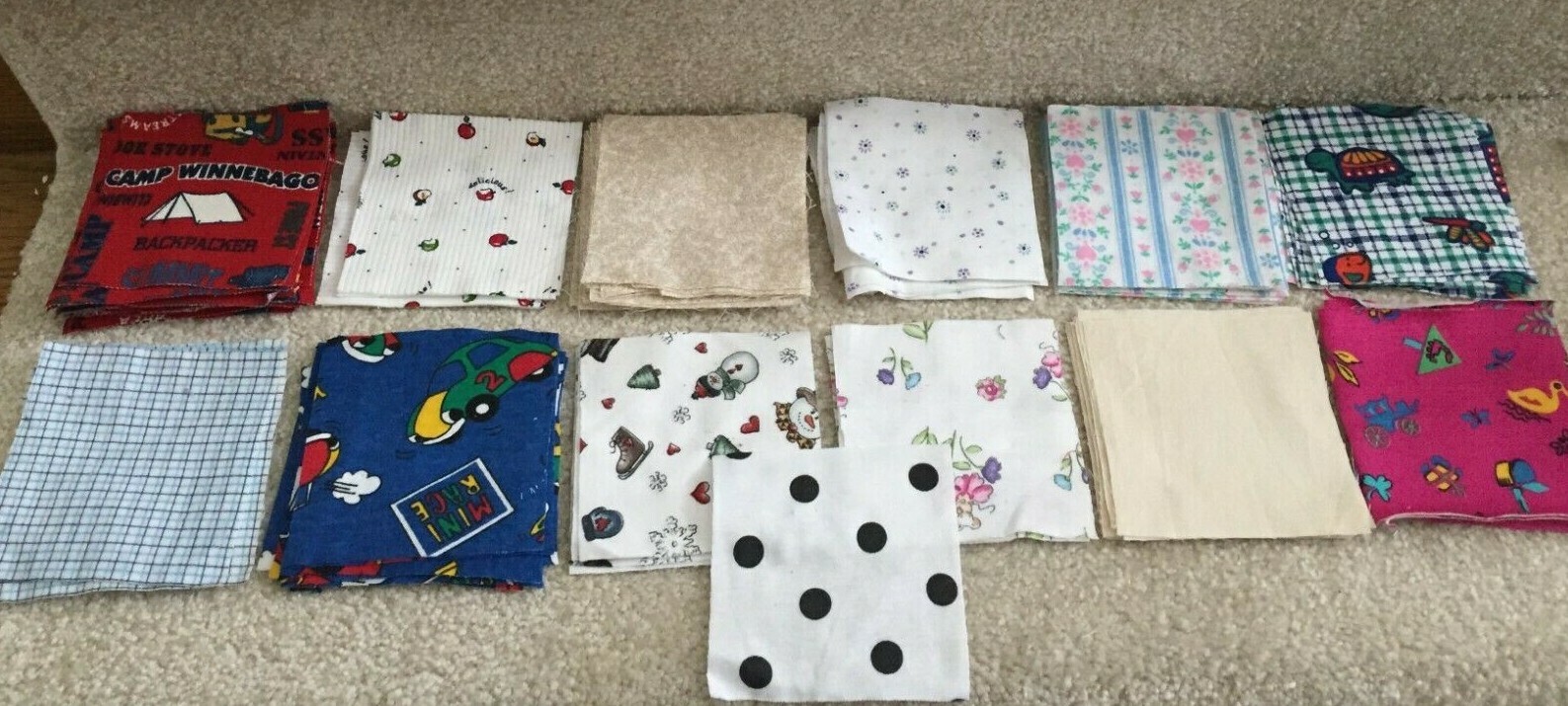 100 pieces 4" Square Quilt Precut Various Fabric Blocks Lot 11 