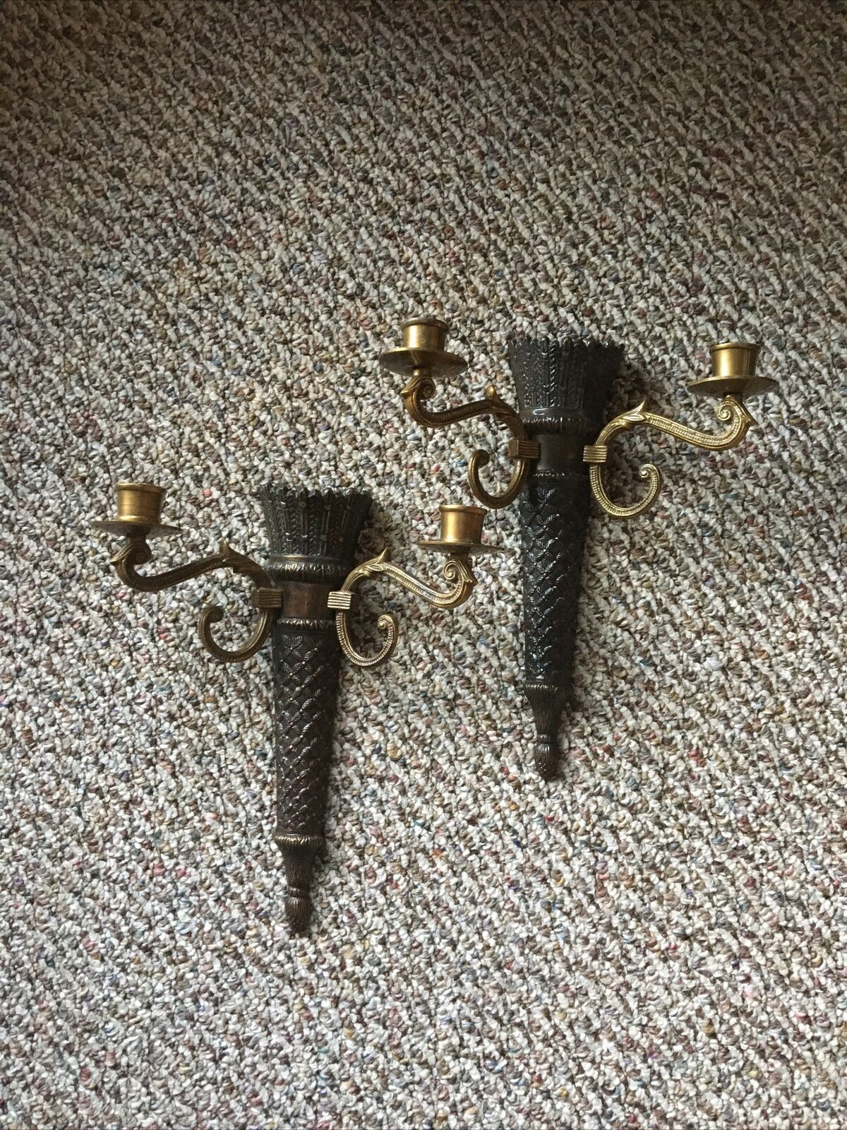 Antique Wall Sconce Candle Holder Candelabrum 2 Lamps