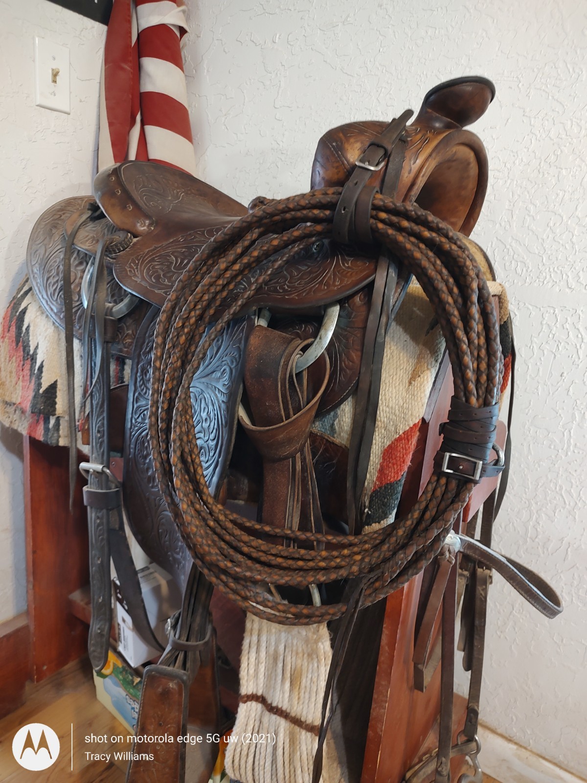 Authentic 45ft. 19th c. Mexican Leather Reata Authentic 45ft. 19th c. Mexican Leather Reata