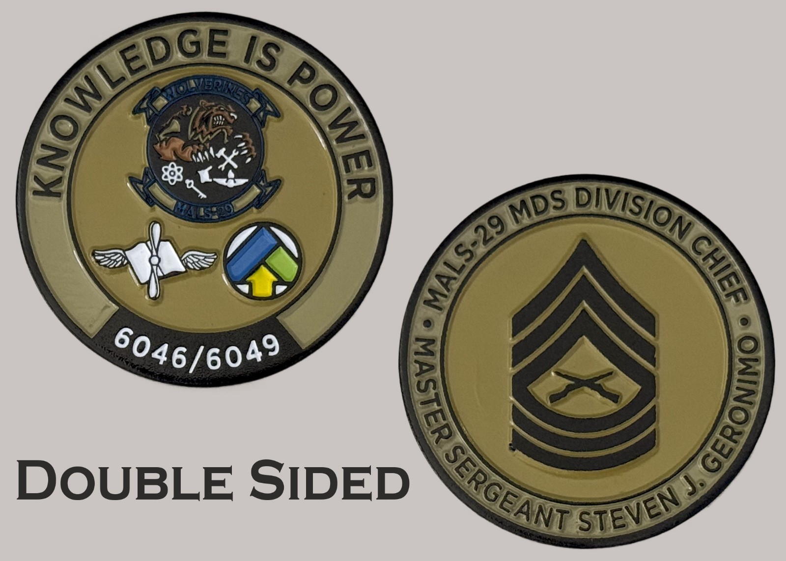 MALS-29 Wolverines MDS Division Chief Challenge Coin J#27 MALS-29 Wolverines MDS Division Chief Challenge Coin J#27
