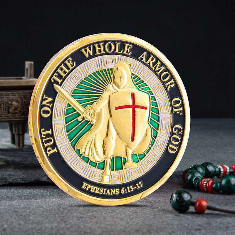 100Pc Put on the Whole Armor of God Commemorative Challenge Coin Collection Gift