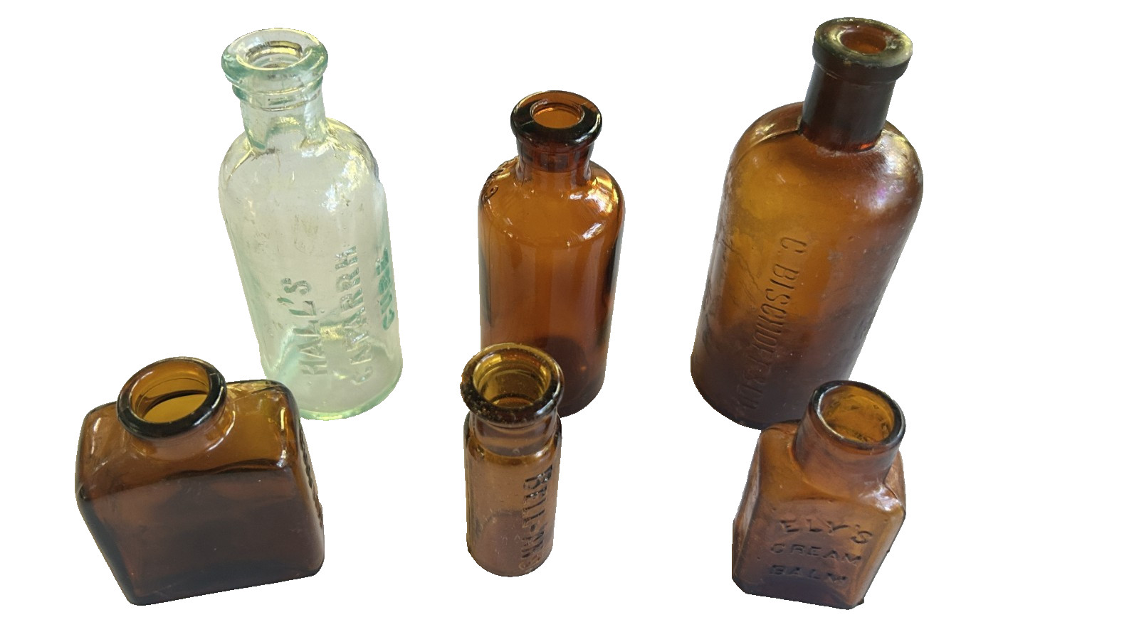BOTTLES (VINTAGE) SIX (6) DIFFERENT MEDICAL/PHARMACEUTICAL PIECES OLDIES BOTTLES (VINTAGE) SIX (6) DIFFERENT MEDICAL/PHARMACEUTICAL PIECES OLDIES