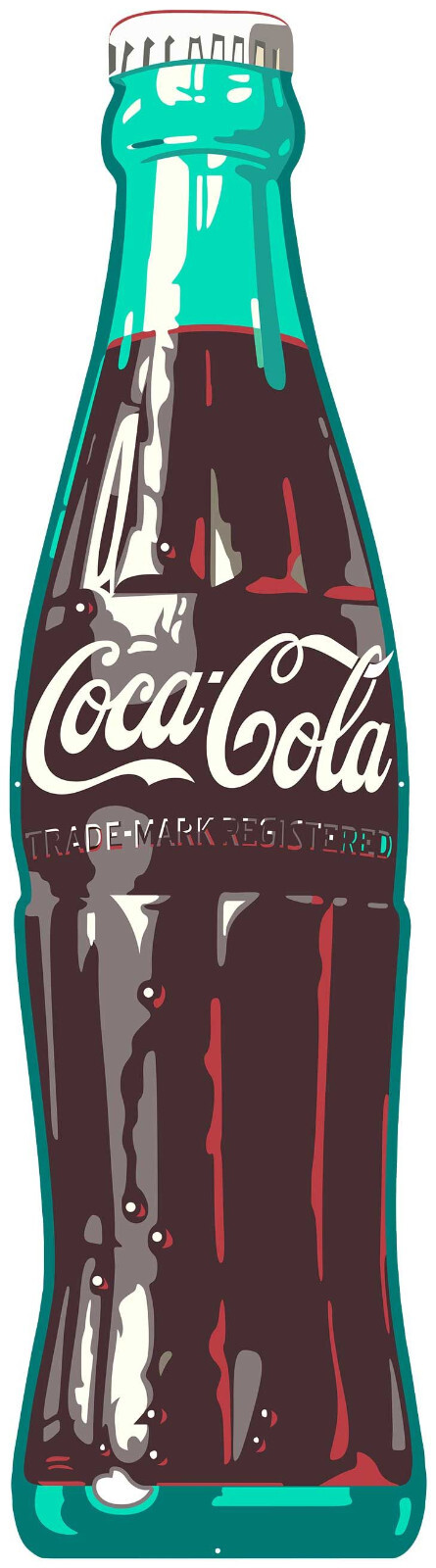 COCA COLA GLASS SODA POP BOTTLE 48" HEAVY DUTY USA MADE METAL COKE ADV SIGN
