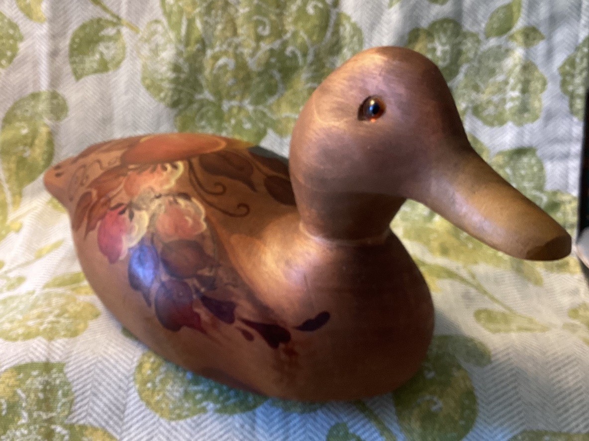 VTG Hand Painted Wooden Duck Decoy Folk Art hand painted VTG Hand Painted Wooden Duck Decoy Folk Art hand painted