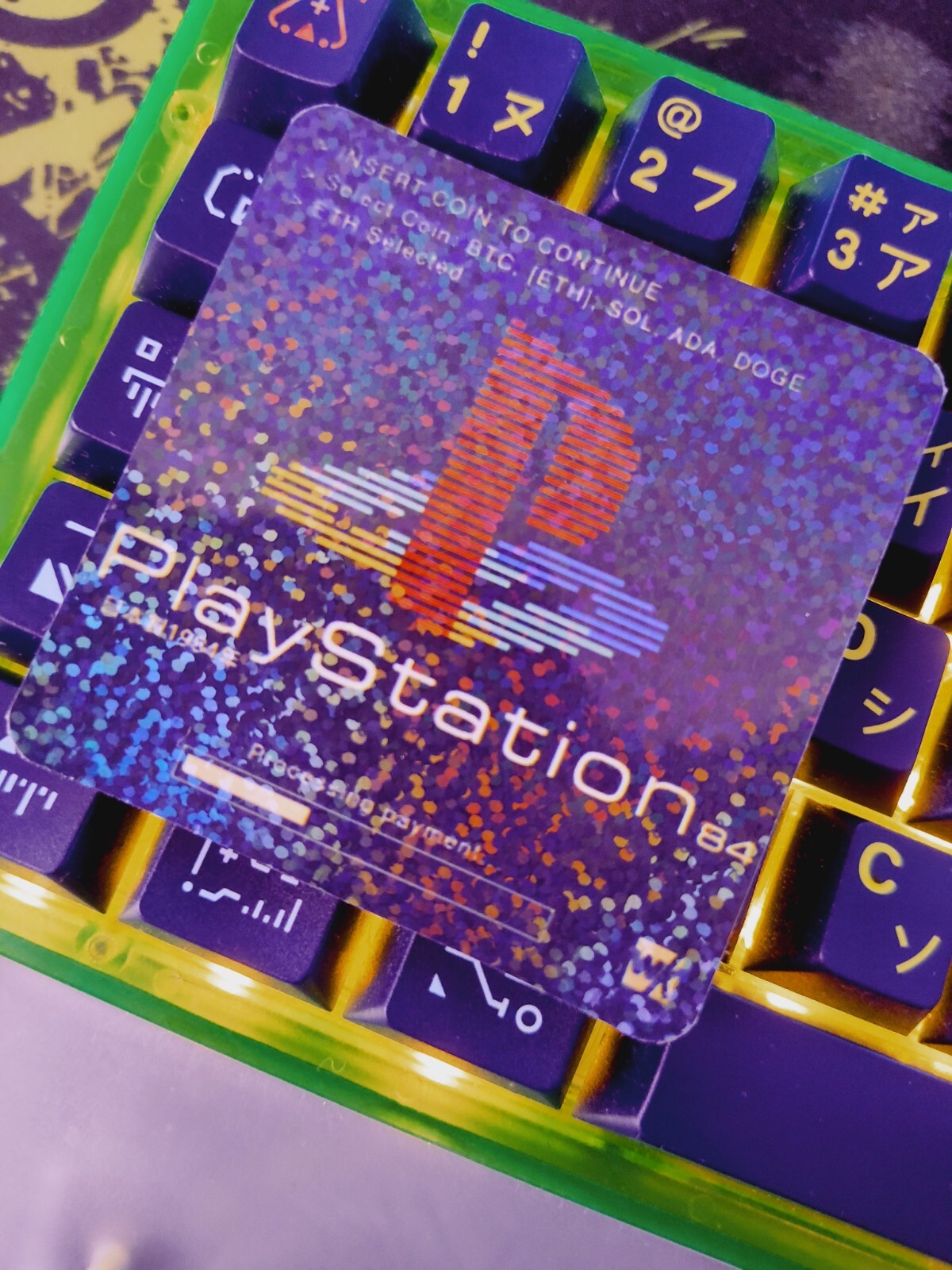 Retro Gaming Tech Brand Holographic Sticker Custom Art Handmade Water Resistant Retro Gaming Tech Brand Holographic Sticker Custom Art Handmade Water Resistant
