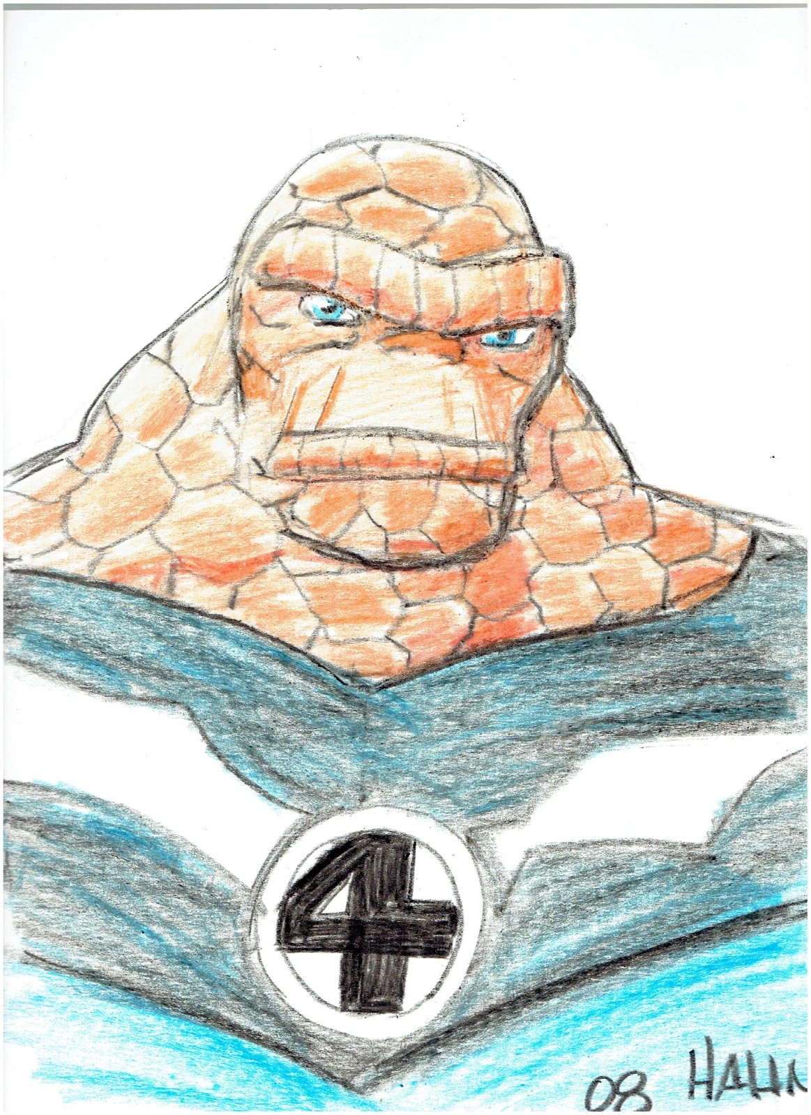 The Thing Original Art Sketch by David Hahn Crayon and Marker 8.5 x 11 The Thing Original Art Sketch by David Hahn Crayon and Marker 8.5 x 11