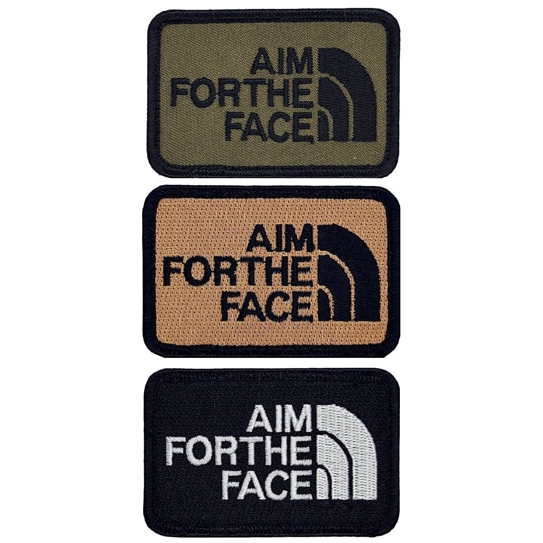 Aim for The Face Morale Patch  -3PC Bundle - 3 X 2 inch Hook Fastener