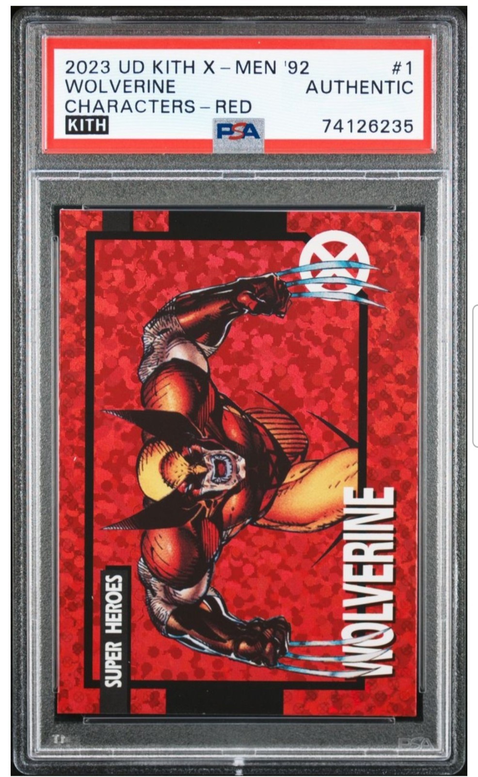 2023 Upper Deck Kith Marvel X-Men '92 Characters #1 Wolverine Red PSA 1/100