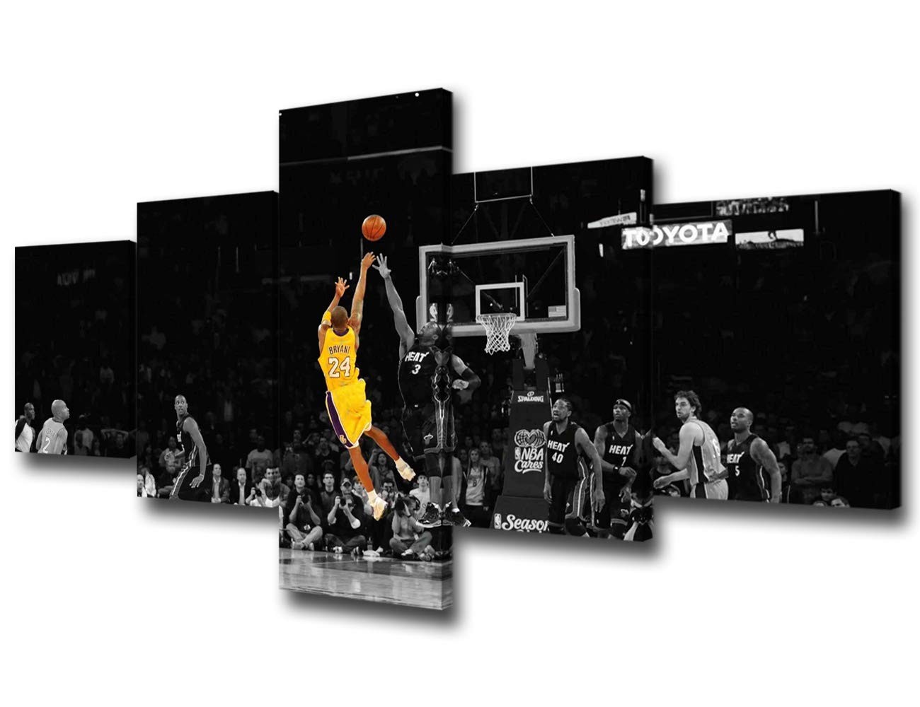Kobe Bryant Lakers Black Yellow Canvas Print 50\