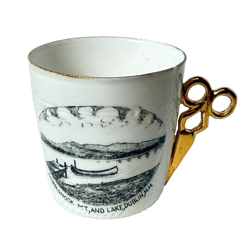 Monadnock Mt - Lake DUBLIN NH NEW HAMPSHIRE Souvenir ANTIQUE CHINA TRINKET CUP Monadnock Mt - Lake DUBLIN NH NEW HAMPSHIRE Souvenir ANTIQUE CHINA TRINKET CUP