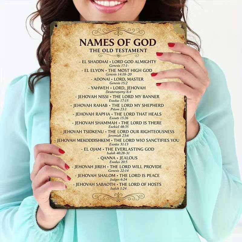 Names of God Old Testament Creative Tin Metal Signs Home Décor 8x12 Names of God Old Testament Creative Tin Metal Signs Home Décor 8x12