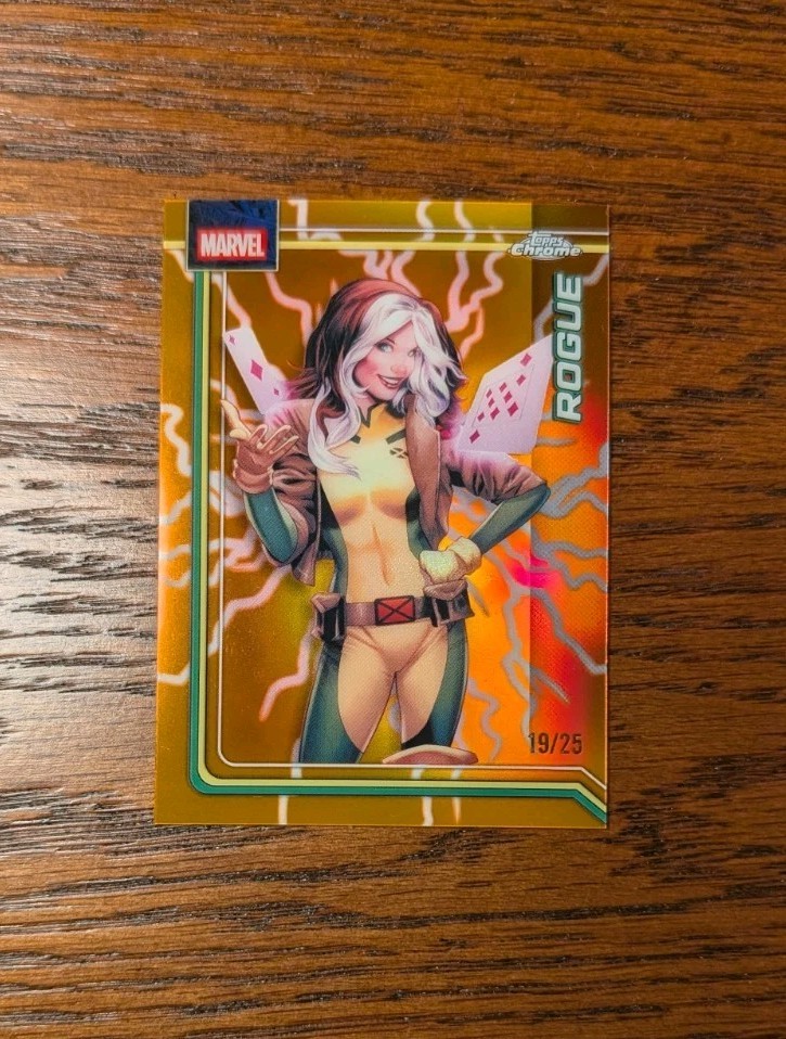2026 Topps Chrome Marvel Rogue #099 Orange Lightning Refractor /25