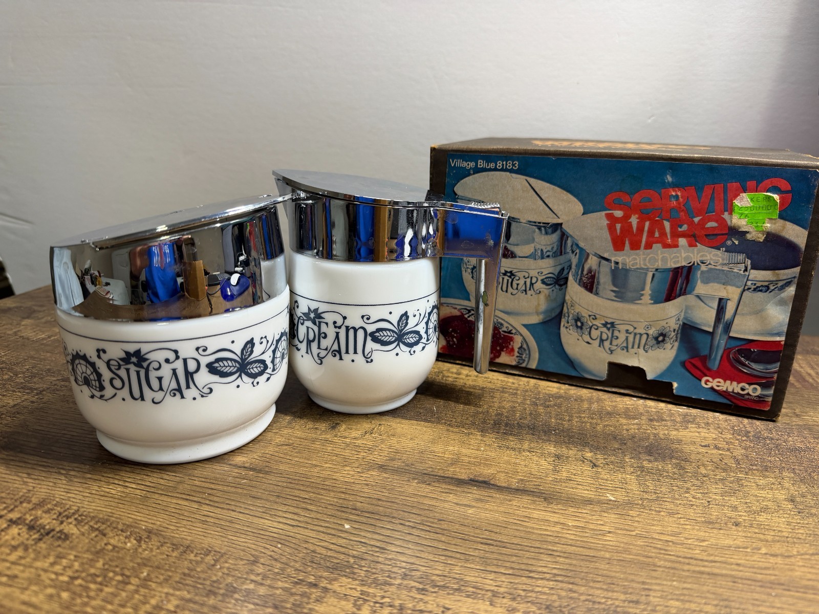 Serving Ware Matchables - Gemco - Village Blue 8183 - NOS - Never Used - Vintage