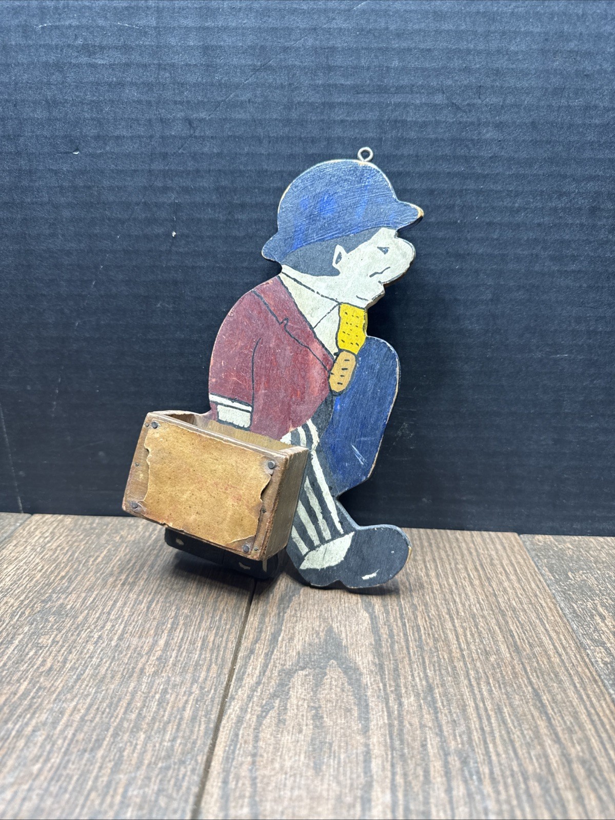 Vintage Wooden Folk Art HOBO Match Book Holder Vintage Wooden Folk Art HOBO Match Book Holder