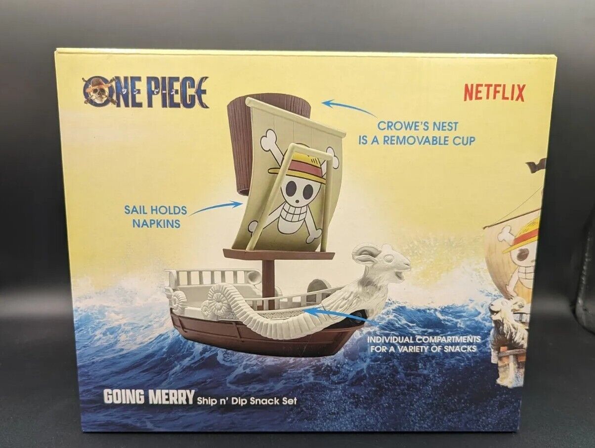 One Piece Going Merry Ship n' Dip Snack Set Netflix Holds Variety Of Snacks New