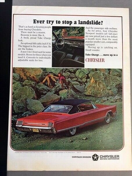 1967 Chrysler Newport Original Advertisement 11x14 Print Art Car Ad LG63