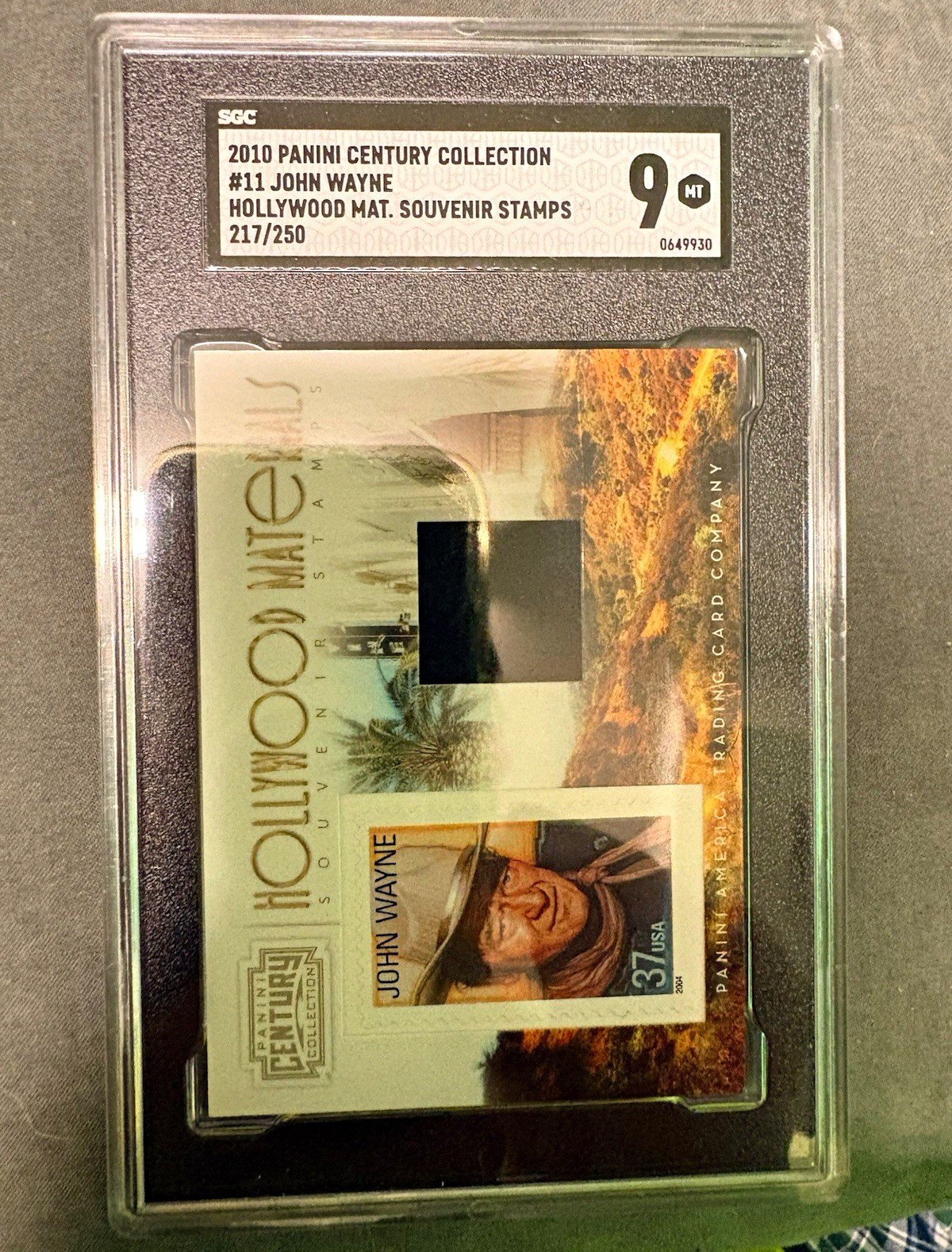 Panini 2010 Century Collection #11 John Wayne Souvenir Stamps 217/250 SGC 9 Panini 2010 Century Collection #11 John Wayne Souvenir Stamps 217/250 SGC 9