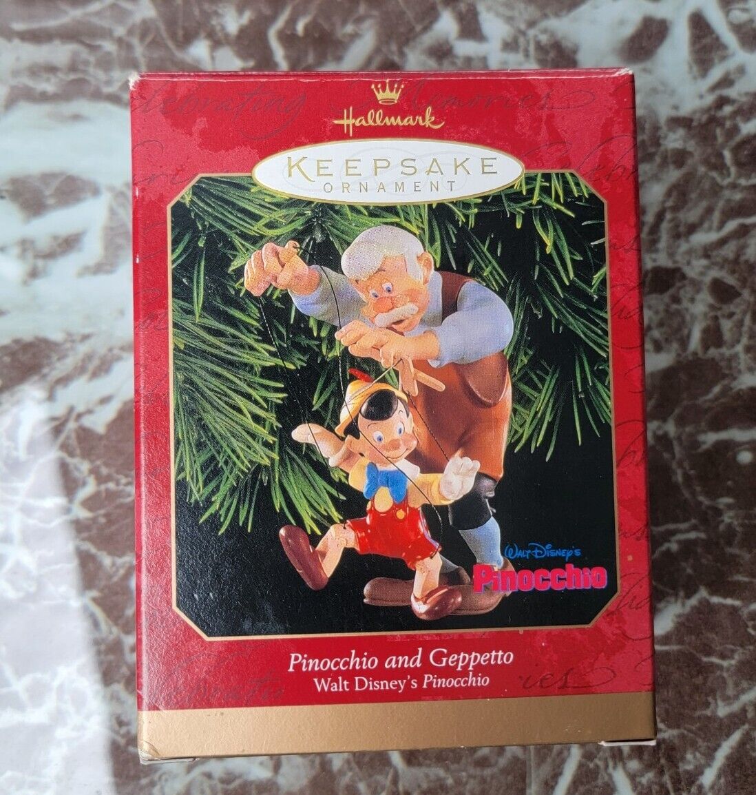 1999 Hallmark Keepsake Ornament Pinocchio and Geppetto Disney w/ Box
