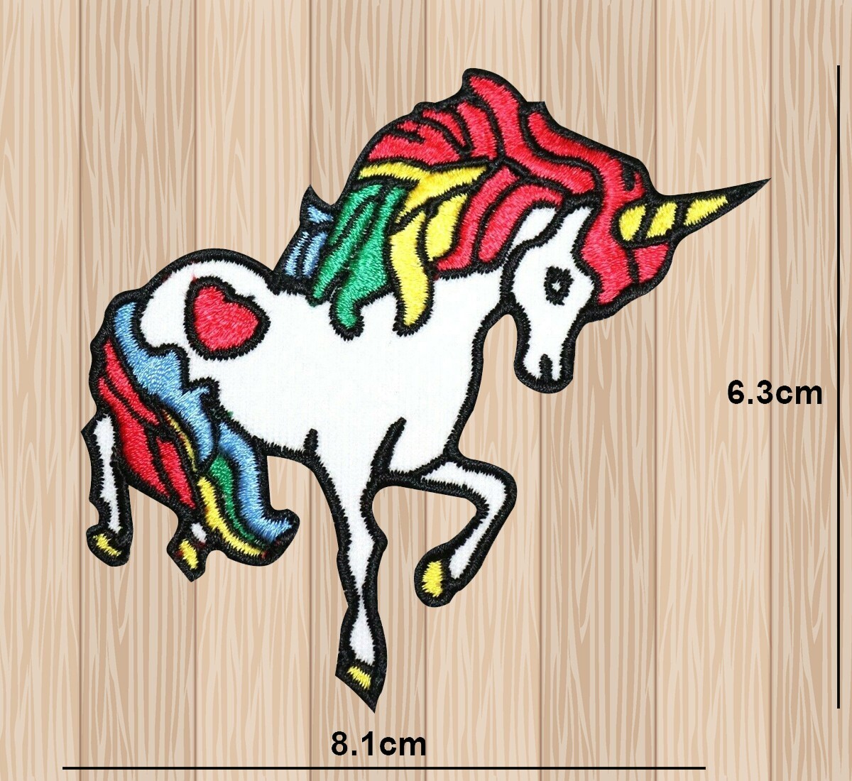 Rainbow Unicorn Embroidered Patch Iron On Sew On Horse Heart Badge Applique Logo Rainbow Unicorn Embroidered Patch Iron On Sew On Horse Heart Badge Applique Logo