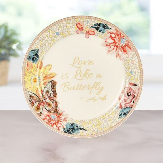 Dolly Parton Jeweled Mosaic 12in Love Is Like A Butterfly Serving Platter Plate