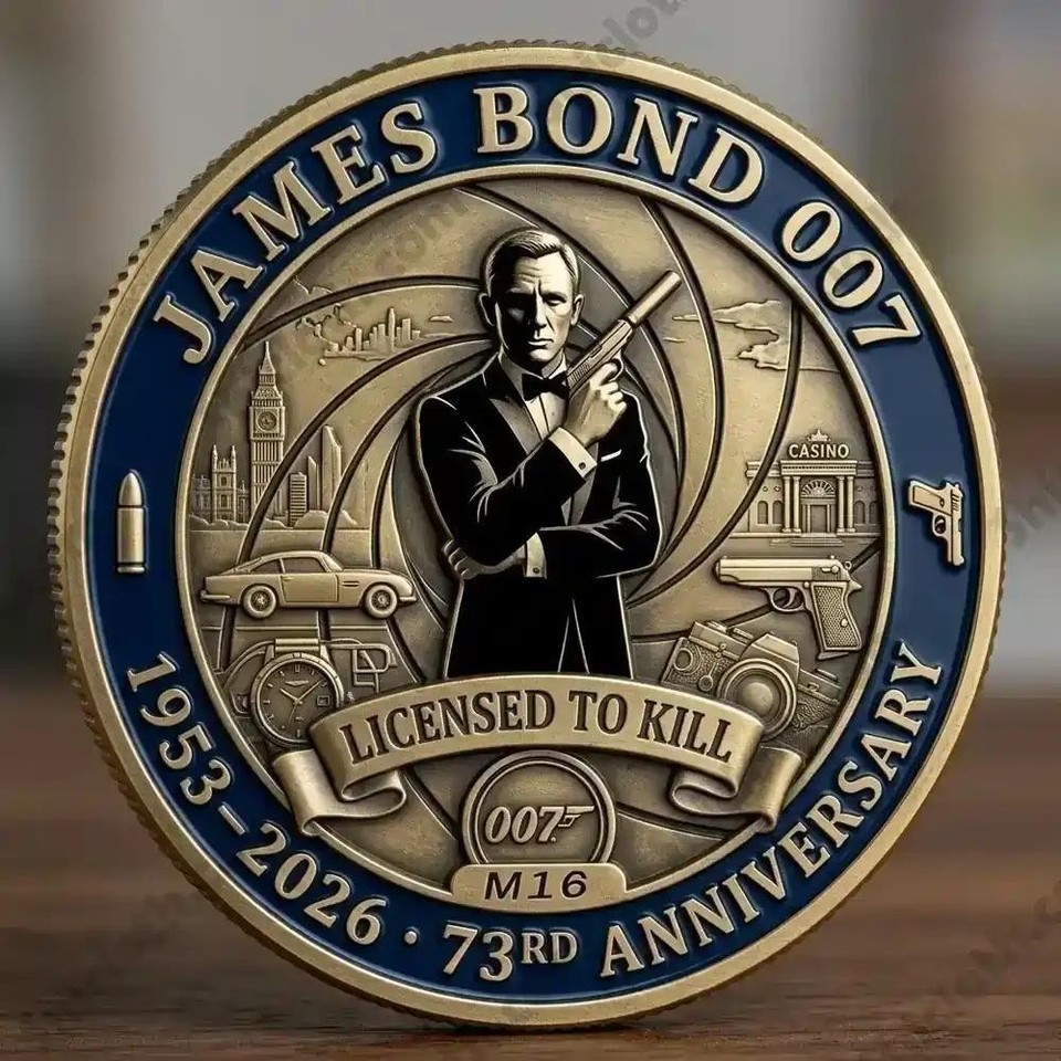 James Bond 007 73 Years Collectible Coin James Bond 007 73 Years Collectible Coin