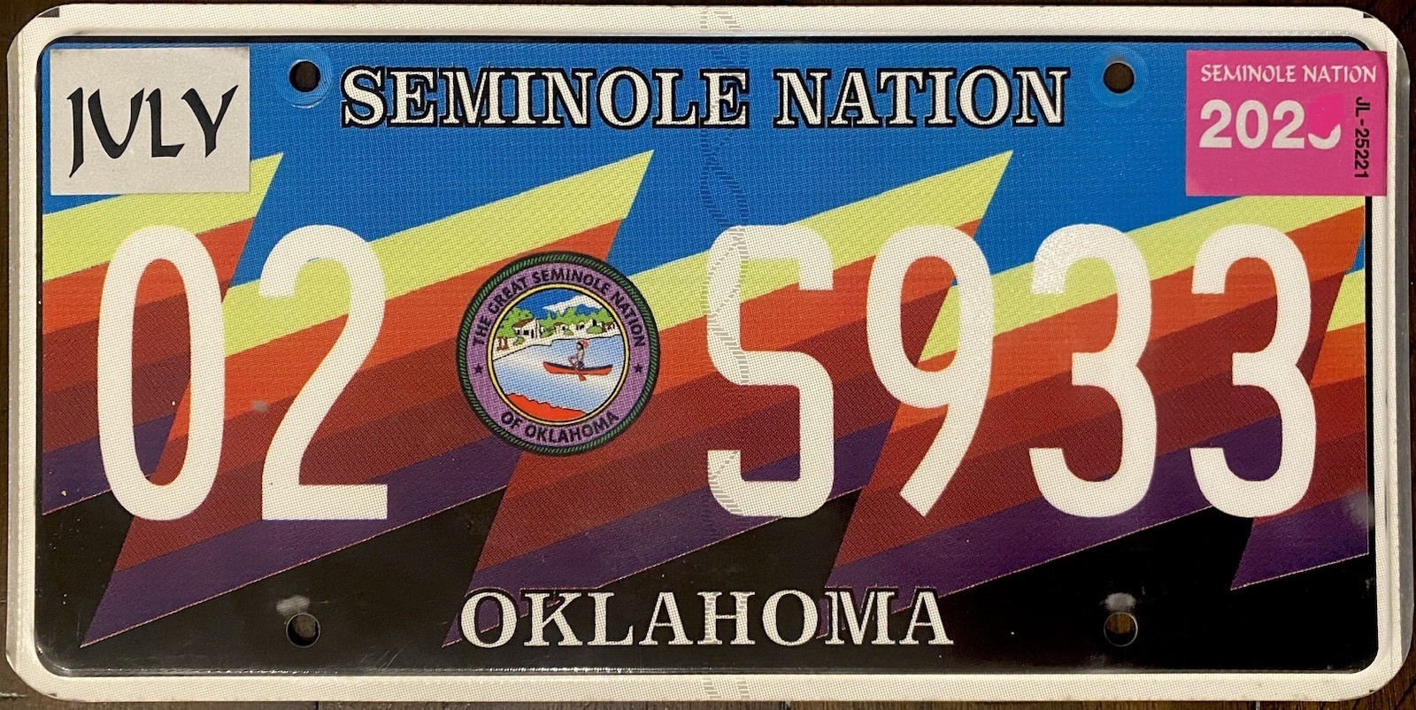 2020 ‘s Seminole Nation OKLAHOMA Tribe, Tribal, Indian License Plate 2020 ‘s Seminole Nation OKLAHOMA Tribe, Tribal, Indian License Plate