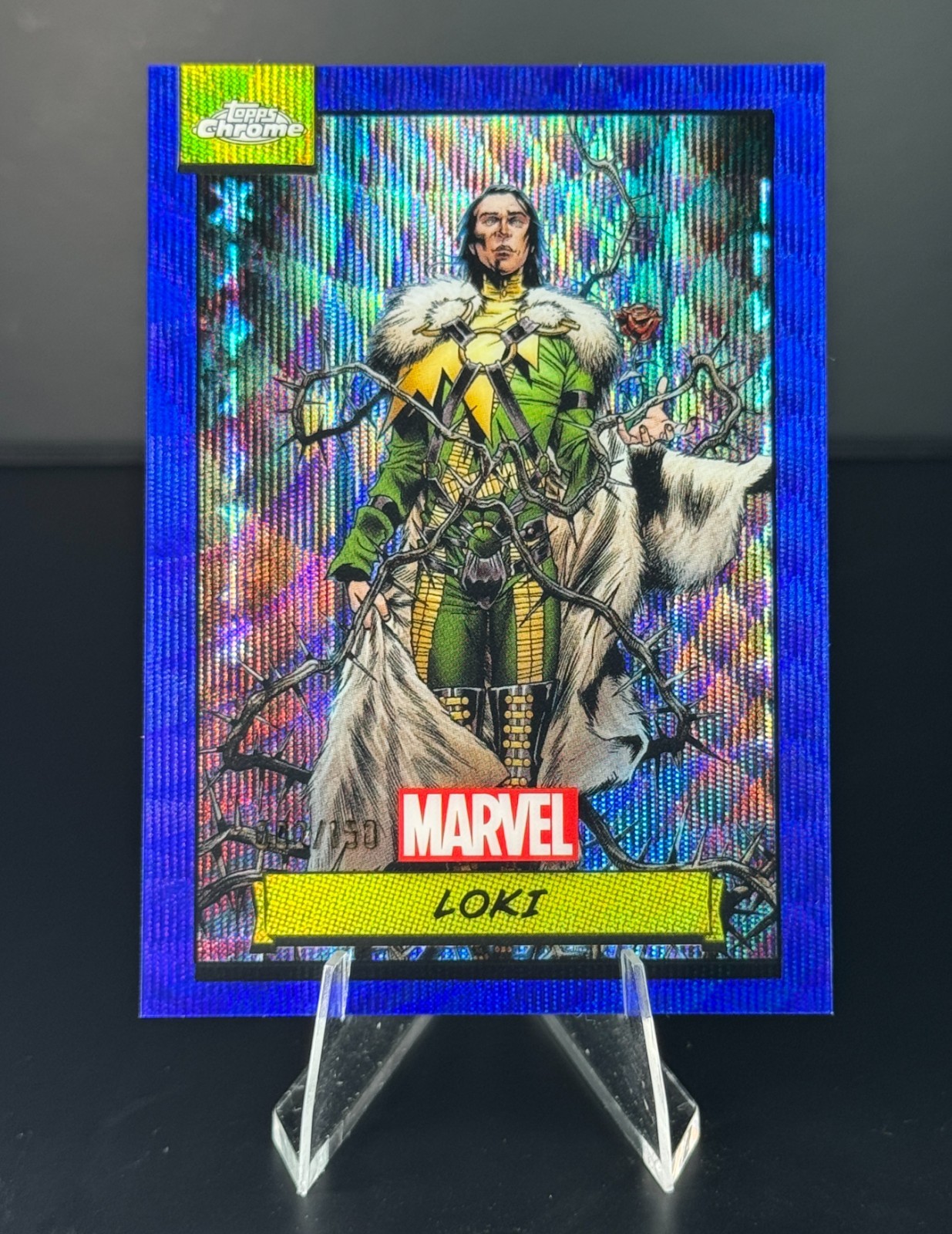 2024 Topps Chrome Marvel - Loki #65 Blue Wave Refractor /150 Avengers Thor MCU 2024 Topps Chrome Marvel - Loki #65 Blue Wave Refractor /150 Avengers Thor MCU