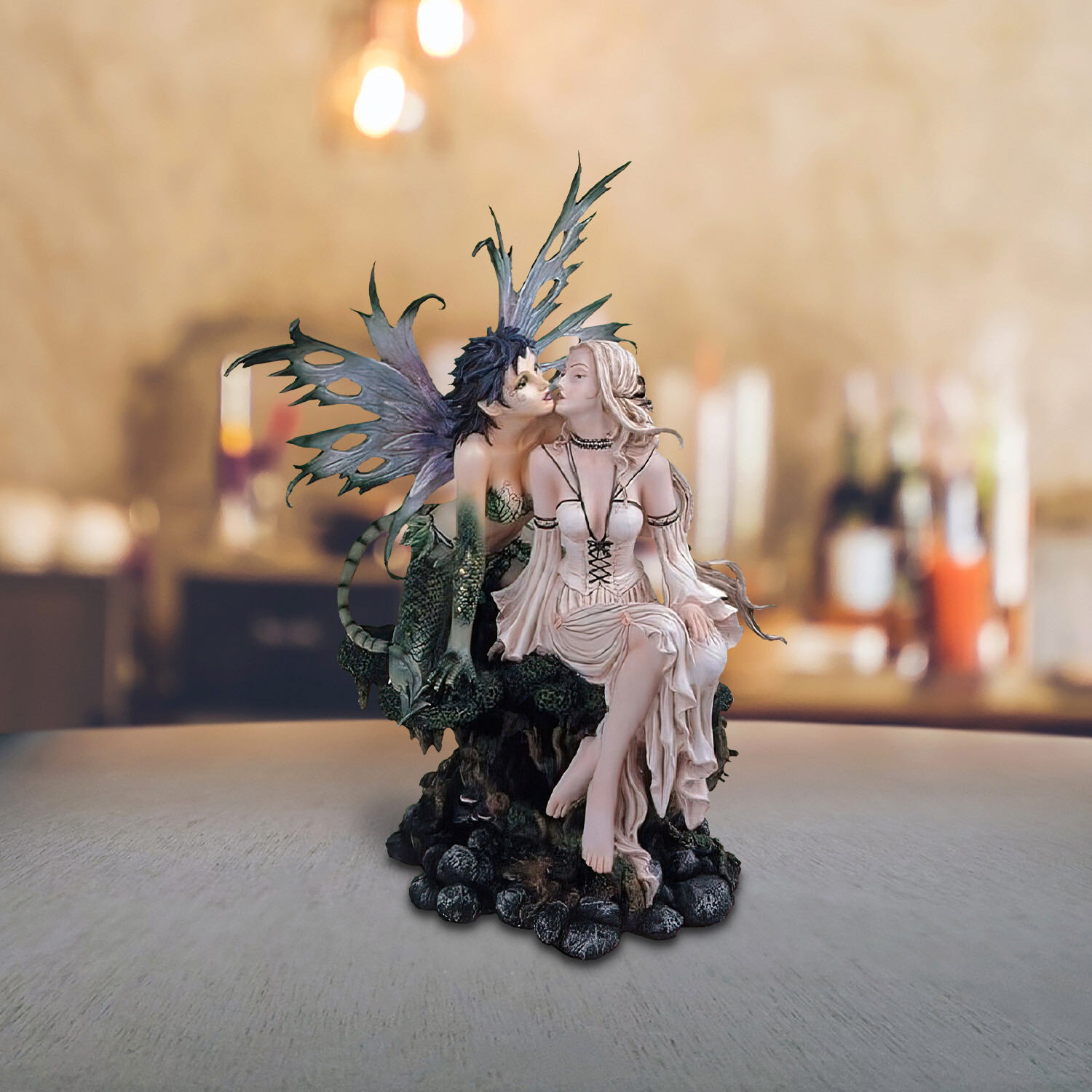 Forest Fairy with Lady Statue 19"H Fantasy Collectible Figurine Room Decor Forest Fairy with Lady Statue 19"H Fantasy Collectible Figurine Room Decor