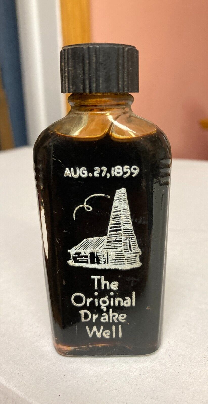 Vintage Bottle Of Drake Well Crude Oil Titusville Pa