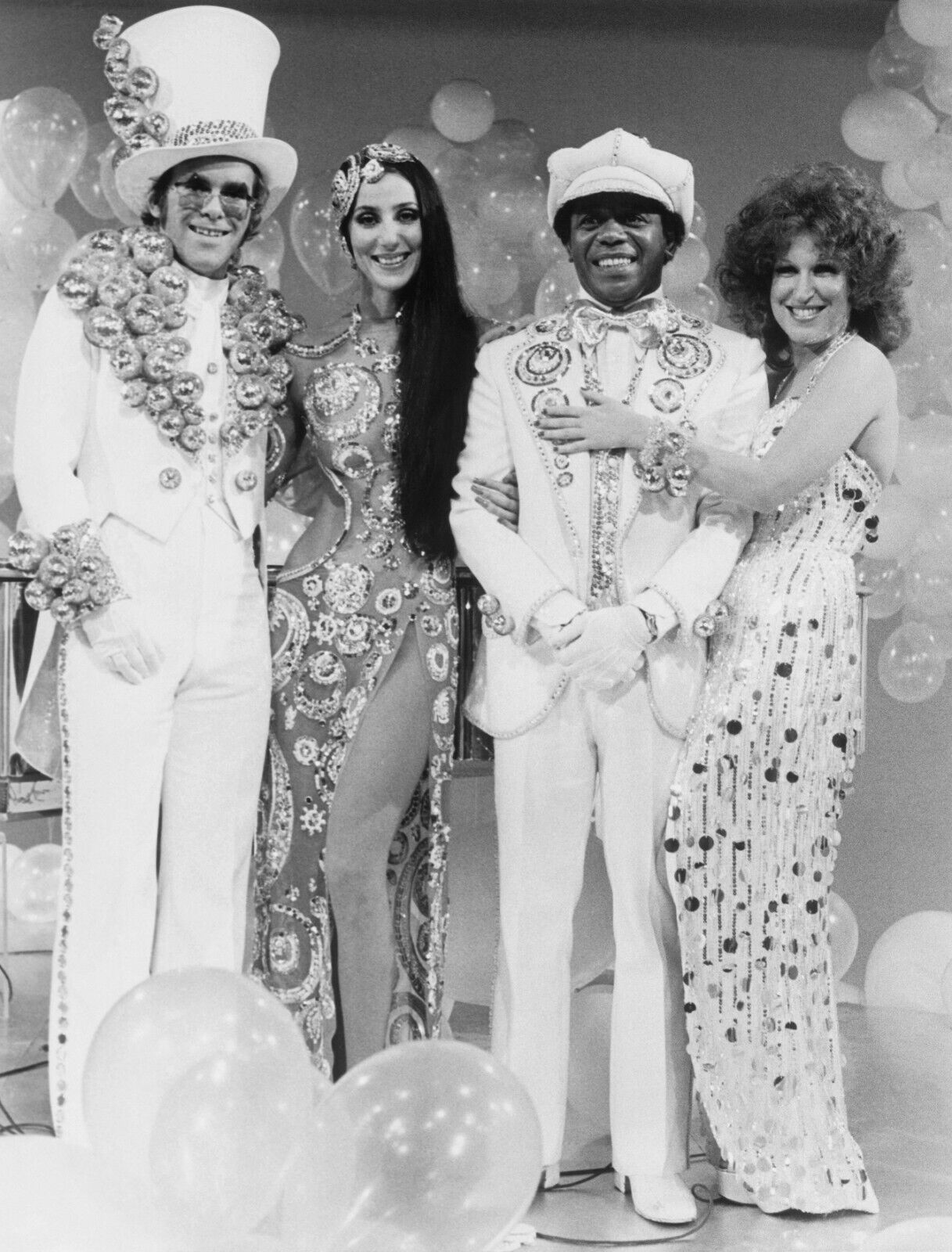 Elton John Cher Flip Wilson and Bette Midler  11x14 Glossy Photo