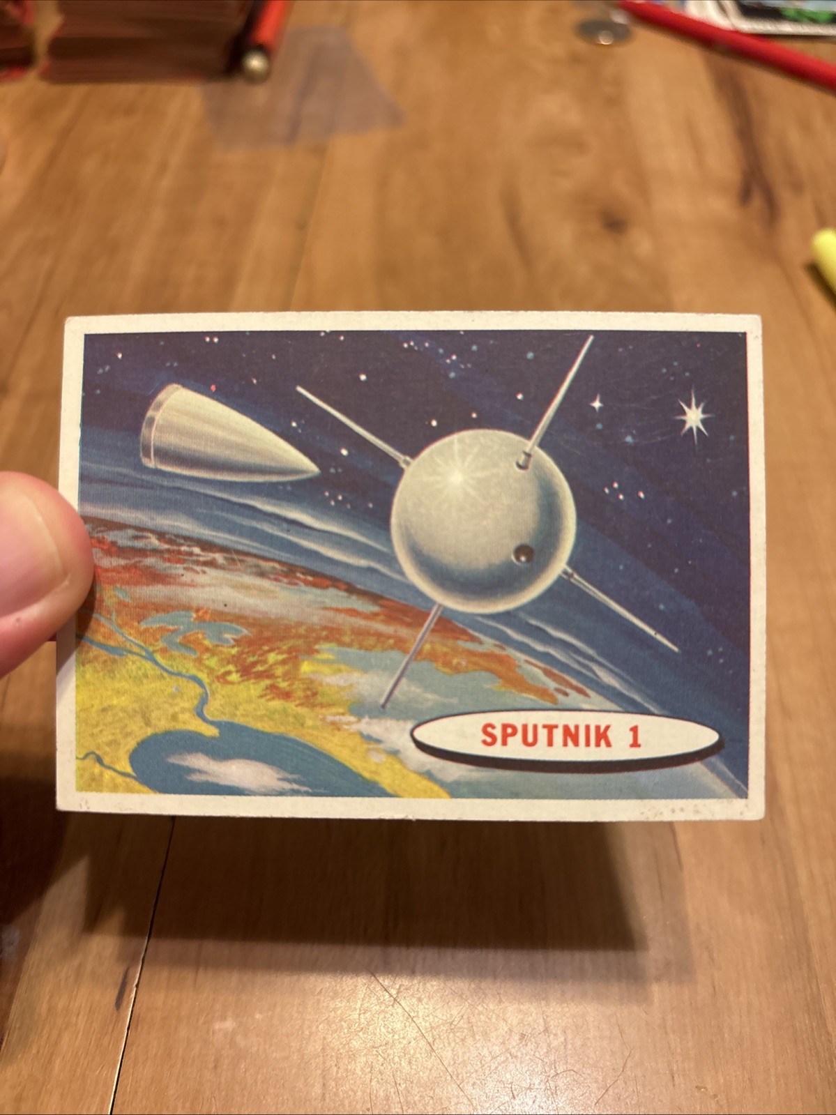 1957 TOPPS SPACE CARDS #1 SPUTNIK I Excellent 1957 TOPPS SPACE CARDS #1 SPUTNIK I Excellent