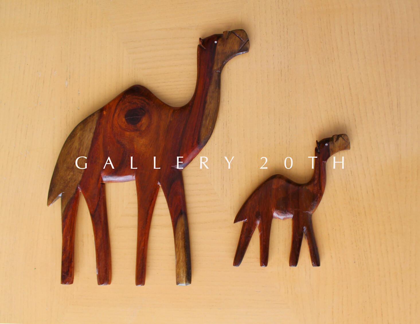 CUTE DANISH MODERN CAMELS WALL ART ATOMIC ROSEWOOD 50'S 60'S EICHLER ERA VTG