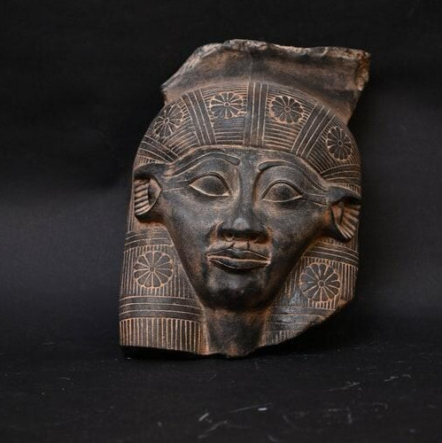 Authentic Ancient Egyptian Antique Rare Hathor Mask Statue Figurine BC