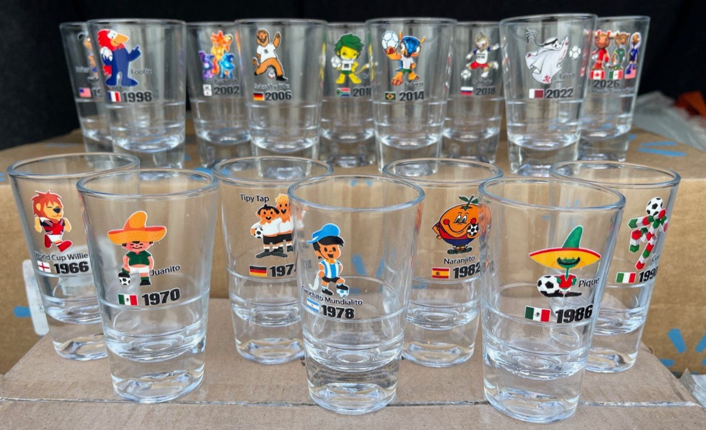 World Cup Mascot Shot Glass Collection (Set of 16) World Cup Mascot Shot Glass Collection (Set of 16)