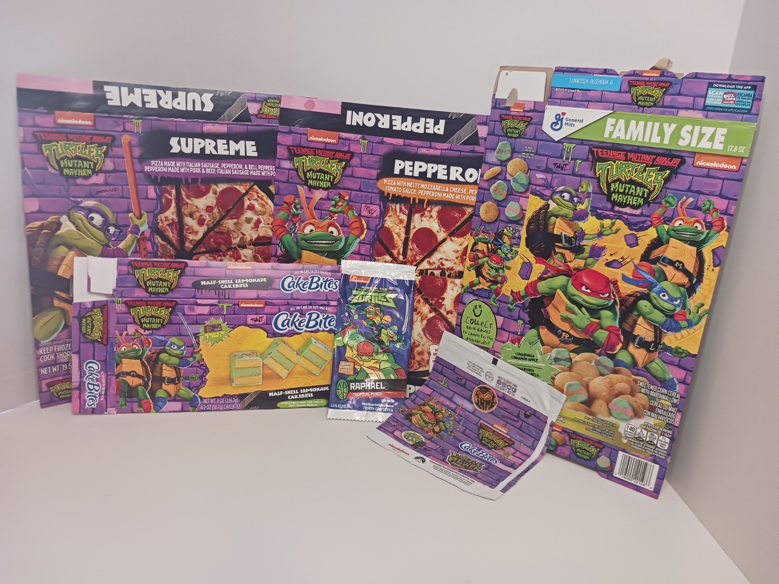 Teenage Mutant Ninja Turtles TMNT Cereal Box Pizza Boxes Lot Empty Food Containe