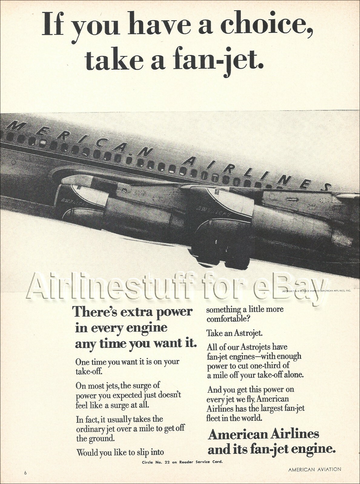 1964 AMERICAN AIRLINES Boeing 707 Astrojet PRINT AD advert FANJET DFW Texas 1964 AMERICAN AIRLINES Boeing 707 Astrojet PRINT AD advert FANJET DFW Texas