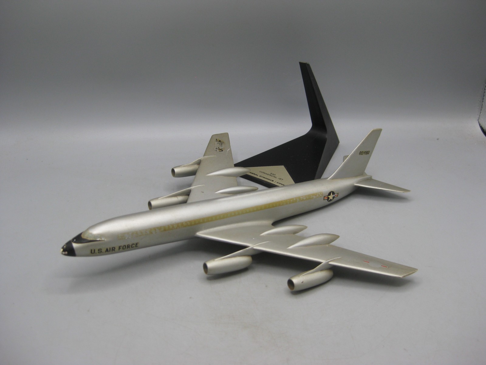 Vtg 60's Topping General Dynamics USAF 990 Airplane Desktop Desk Display Model