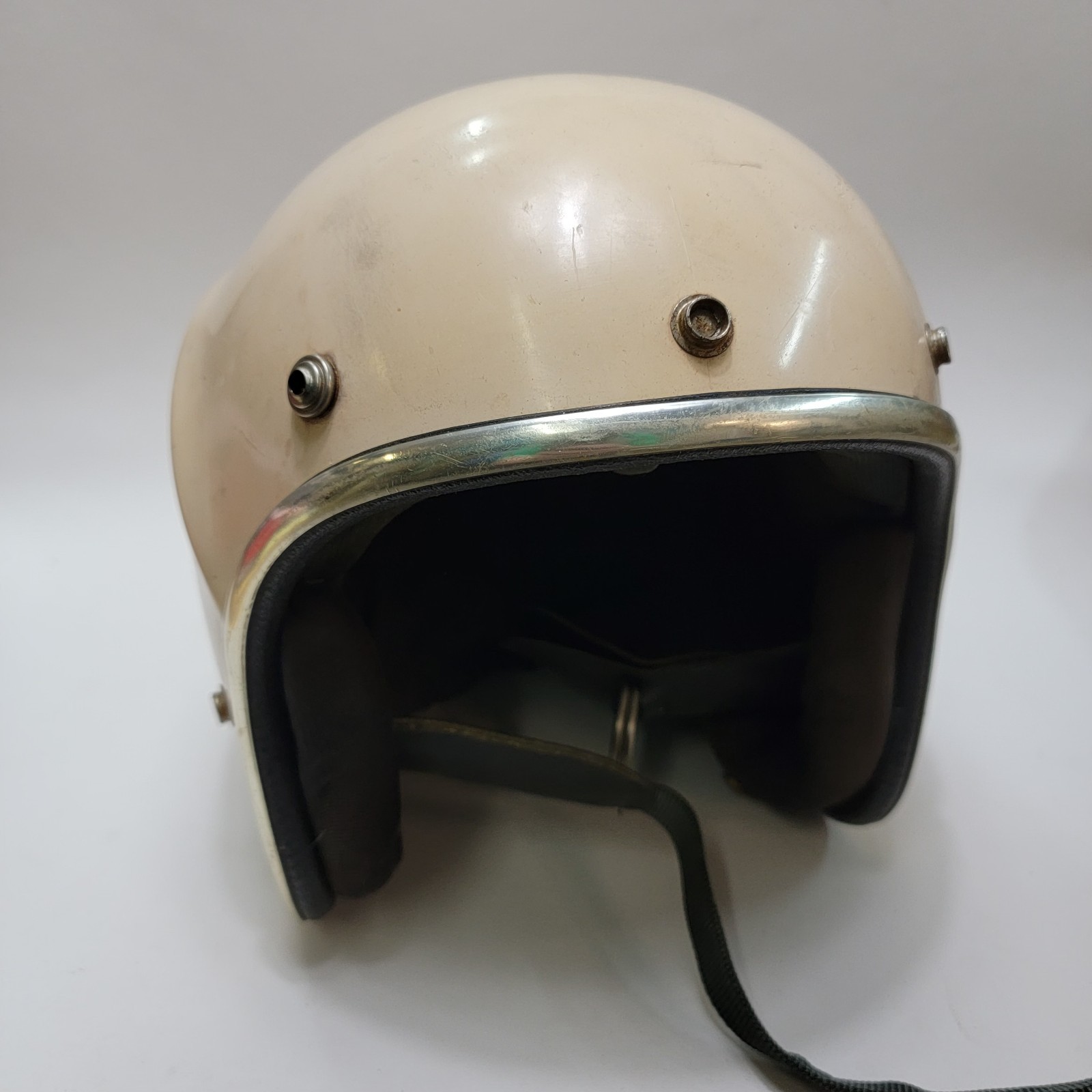 Vintage Lear Siegler Bon Aire Motorcycle Helmet S-80 Pilot White 1970's