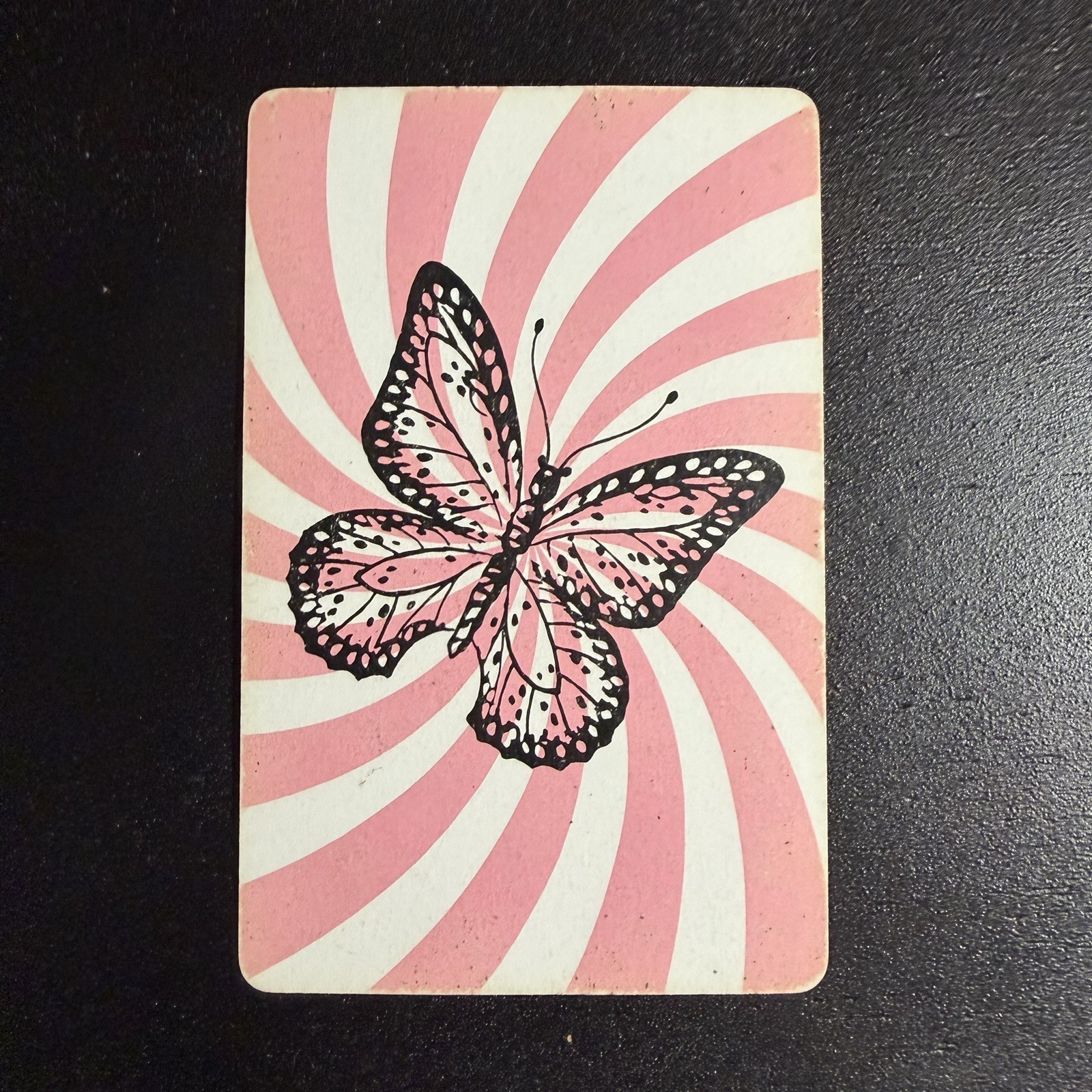 VTG Pink Swirl Retro MCM Butterfly Single Swap Playing Card VTG Pink Swirl Retro MCM Butterfly Single Swap Playing Card