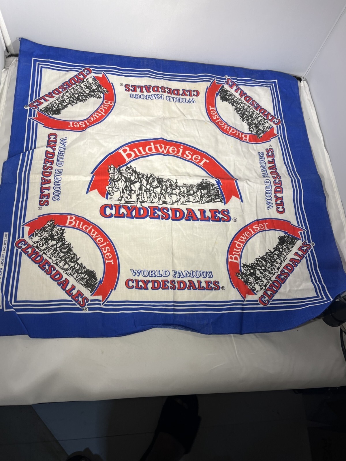 Vintage Budweiser World Famous Clydesdales Bandanna Beer Bar L Vintage Budweiser World Famous Clydesdales Bandanna Beer Bar L